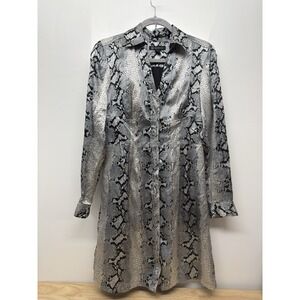 I.N.C. International Concepts Silk Snakeskin Print Button Shirtdress Sz 6 #61